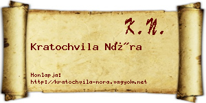 Kratochvila Nóra névjegykártya